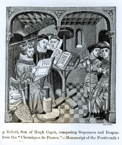 König Robert II (970-1031), Sohn von Hugo Capet, komponiert Sequenzen und Antworten, aus den 